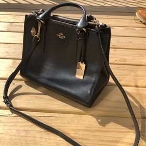 Large black coach purse